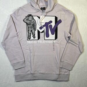 MTV Music‎ Television Hoodie Hooded Sweatshirt 80s 90s Moon Man Astronaut Sz XL